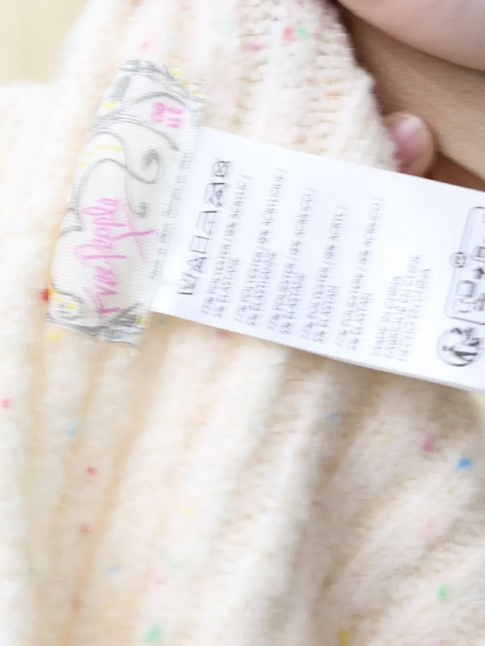 Free People Oversized Knit Flecked Scarf Flecked Cream One Size
